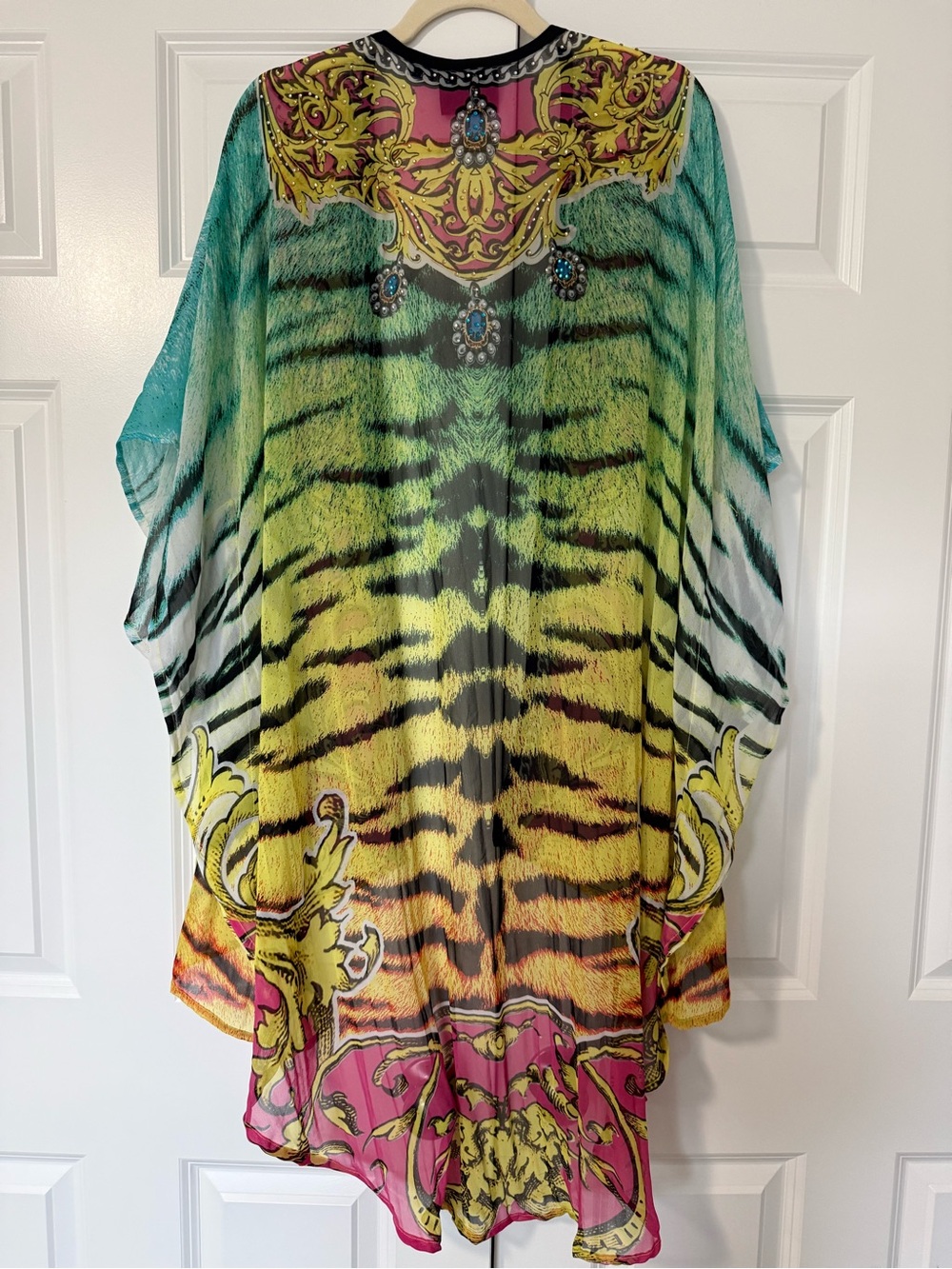 Asa Kaftan Colorful Sheer Printed Kimono - Multicolor - Picture 2 of 3